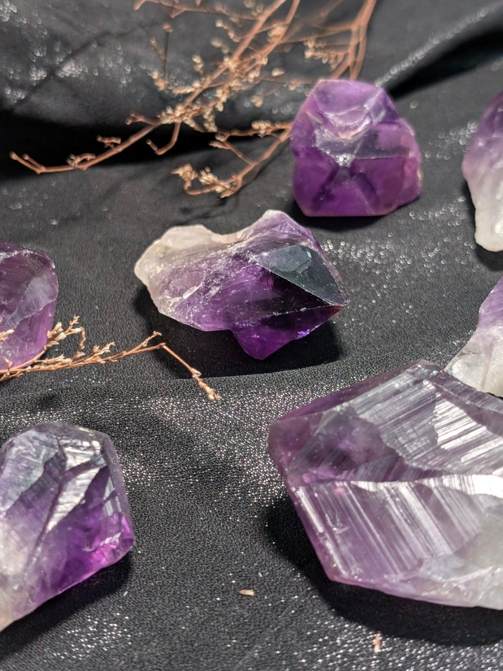  Tinh thể Thạch Anh Tím Amethyst Thổ Nhĩ Kỳ Tím Đậm Đẹp, đá phong thuỷ, thanh tẩy, trực giác, trí tuệ 