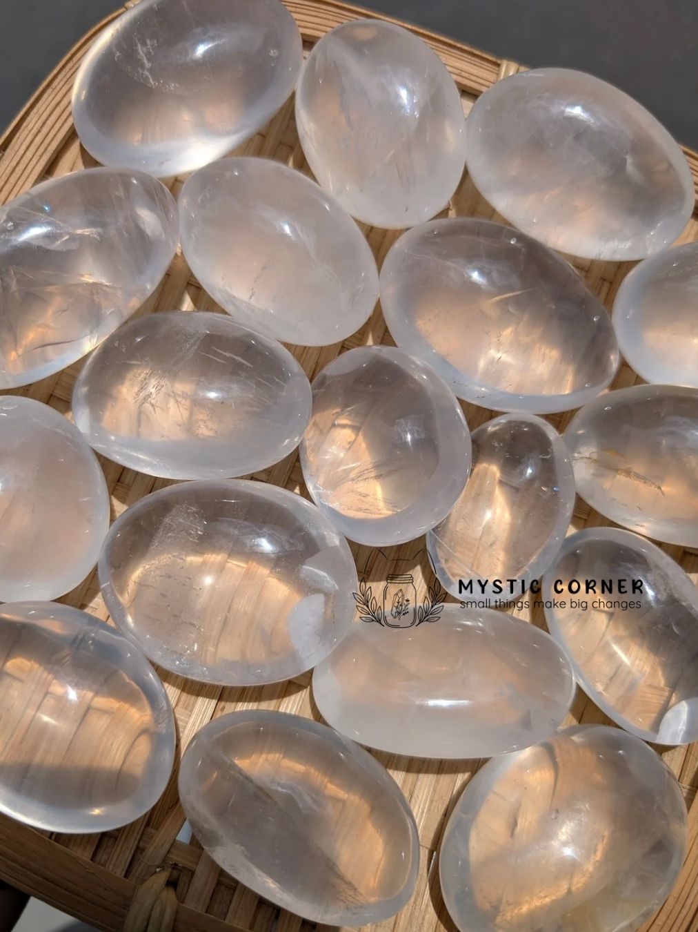  Viên Palmstone Girasol Quartz| Milky Quartz Thạch Anh Trắng 