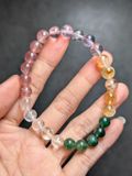  Vòng Ngũ Hành Mix Đá Citrine, Clear, Amethyst, Dâu đỏ, Dâu xanh 