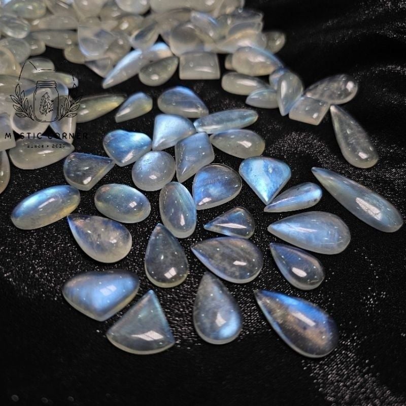  [High Quality] Mặt đá Moonstone (đá mặt trăng) chất lượng cao, ánh lửa mạnh 