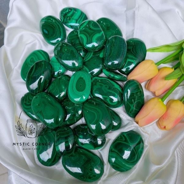  Malachite Palm (đá khổng tước) đá hỗ trợ may mắn, công việc, mở rộng trái tim đá năng lượng, đá phong thủy 