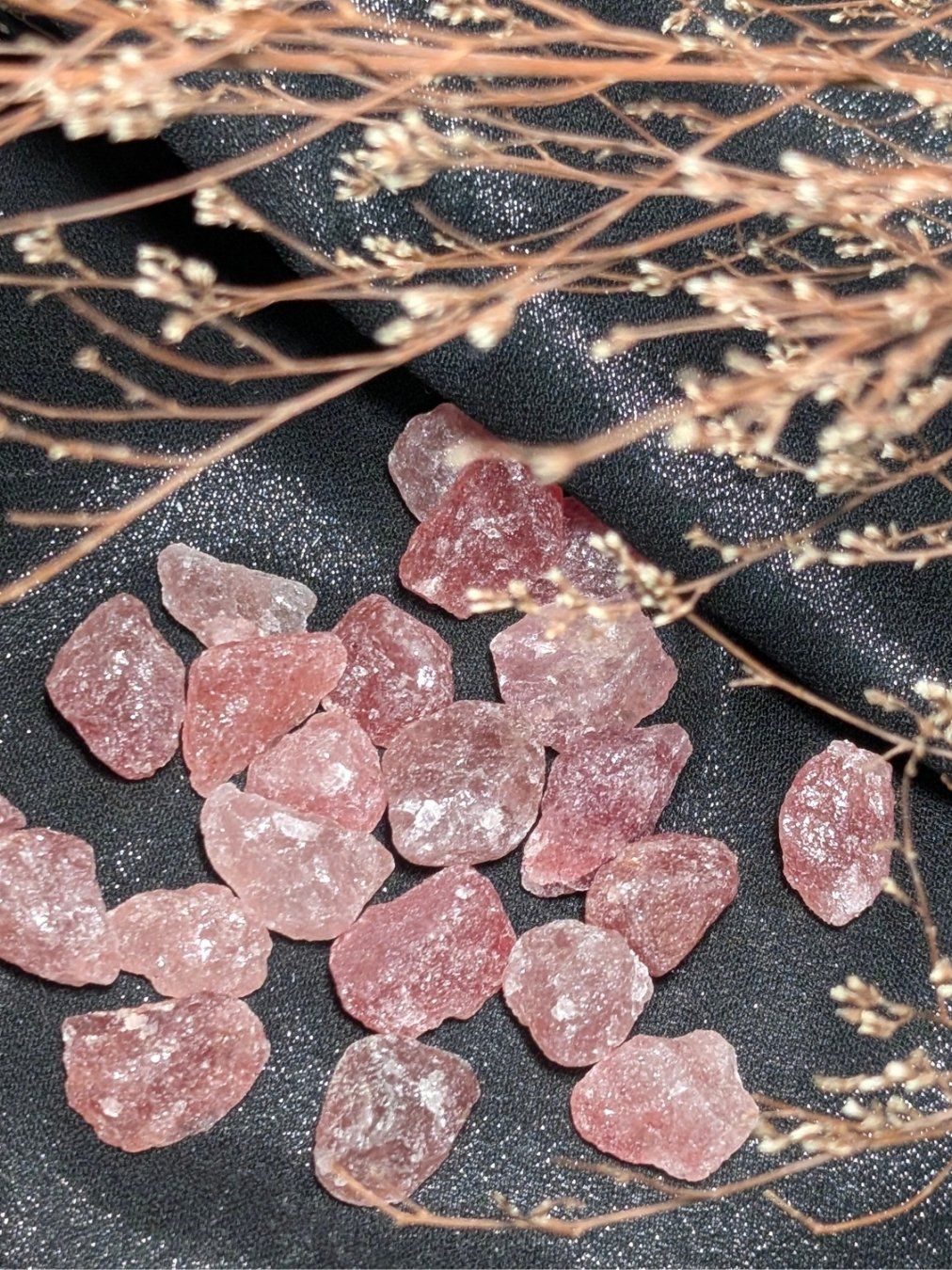  Đá thô Red Strawberry, Thạch Anh Dâu Đỏ size mini handmade 