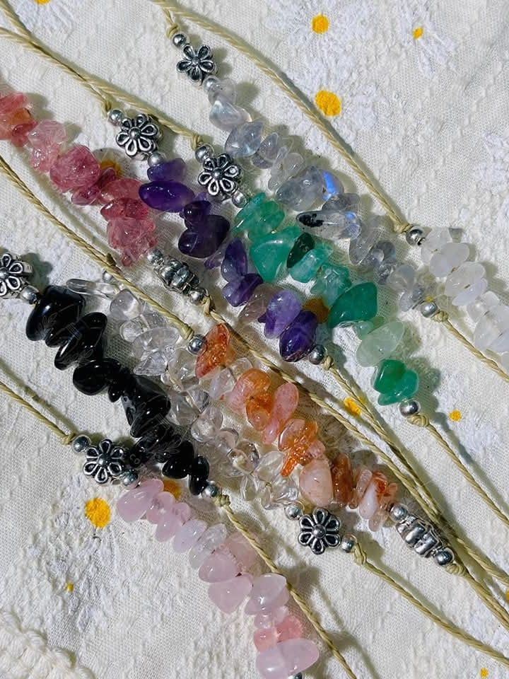  Dây chuyền đá vụn charm hoa 