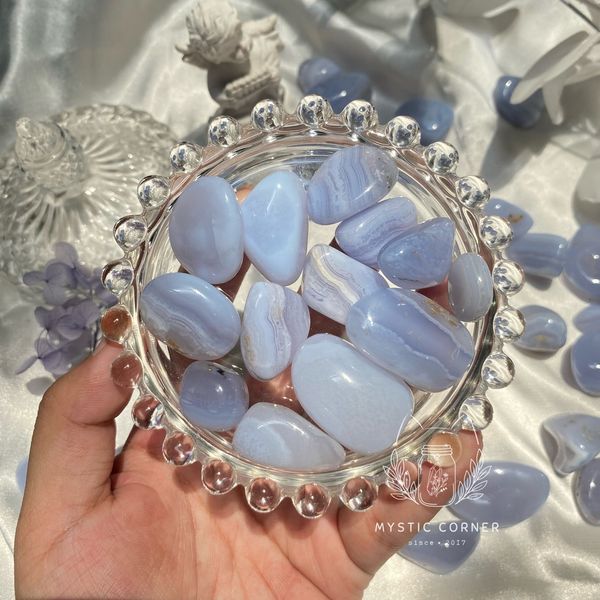  Tumbled Blue Lace Agate - Mã Não Ren 