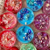  Nến tealight, nến thơm năng lượng Candle healing kết hợp với đá thạch anh và thảo mộc 