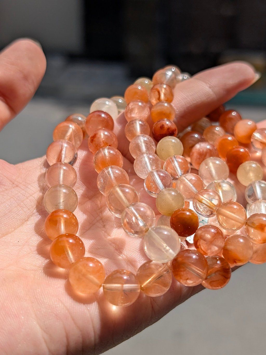  Vòng Thạch Anh Tóc Lông Thỏ Đa Sắc 