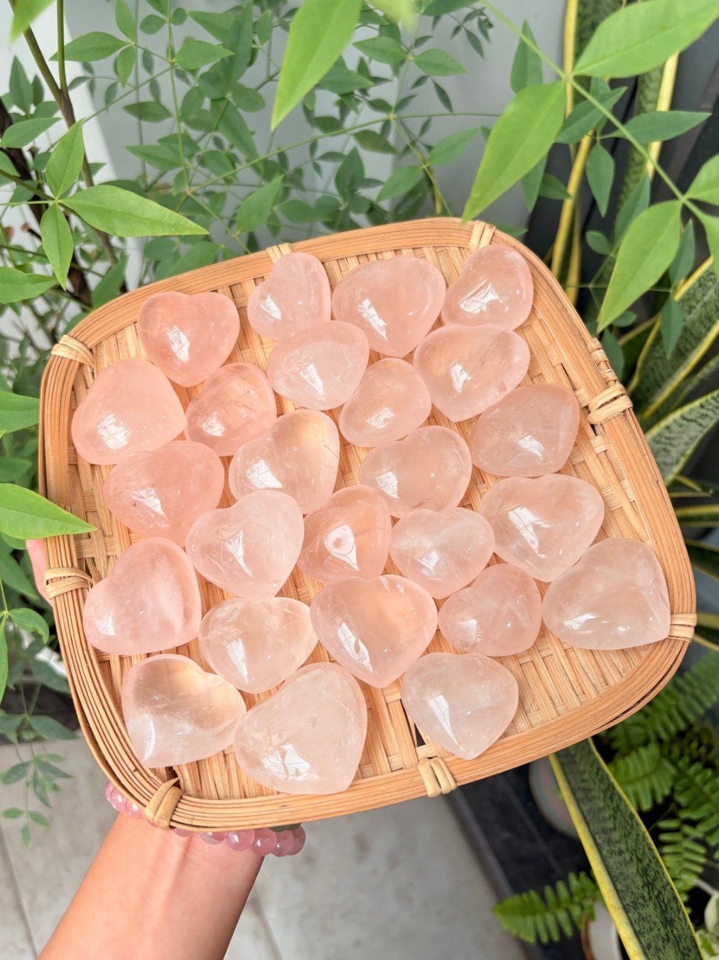  Tim Thạch Anh Hồng Rose Quartz chữa lành, dễ thương, tình cảm, xoa dịu cảm xúc đá thanh tẩy 