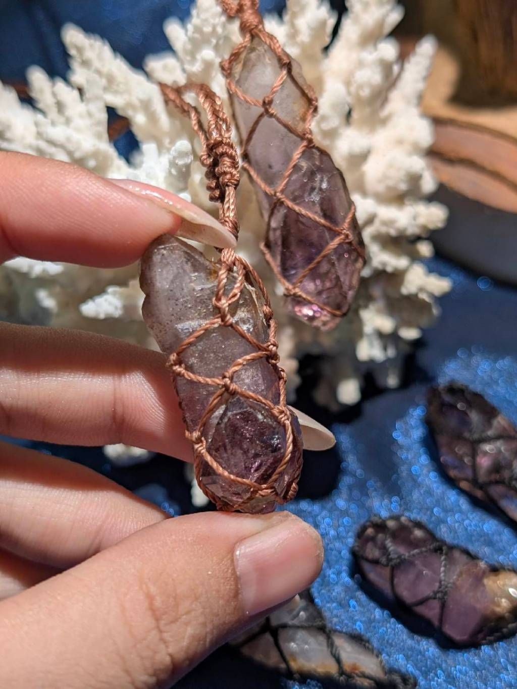  Dây chuyền đá Super Seven Zambia Scepter Amethyst 