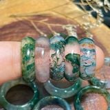  Nhẫn rêu Băng Ngọc Thuỷ Tảo (Moss Agate) đá mã não, đá phong thuỷ 