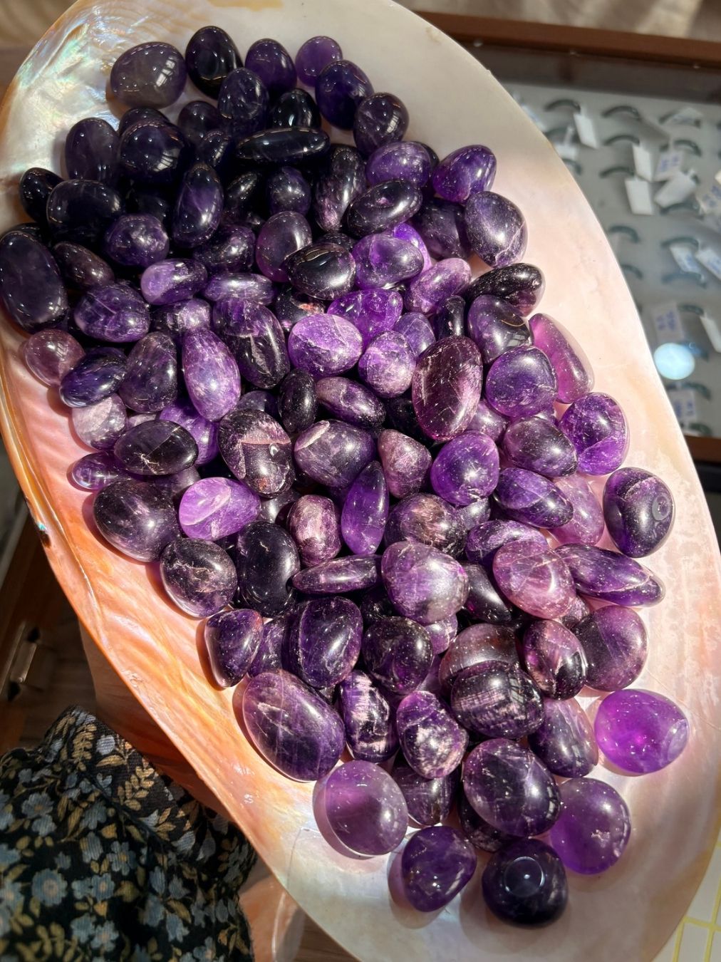  Viên đá thạch anh Tím (TUMBLED Amethyst) làm Grid, đá thanh tẩy Tarot, Reiki, thiền định, phong thủy 