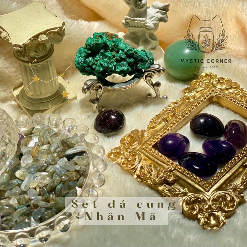  Set đá may mắn cho Nhân Mã, đá thạch anh, đá thanh tẩy bài Tarot, đá phong thuỷ 