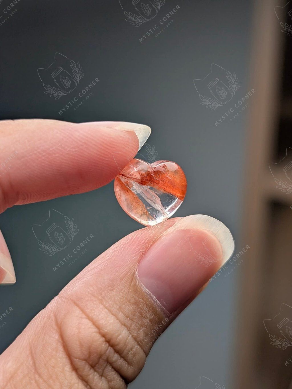  Tim Fire Quartz Thạch Anh Lửa Tự Nhiên Chất Đẹp Tăng Động Lực, Quyết Tâm Mystic Corner 