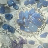  Tumbled Blue Lace (Viên đá Mã Não Ren), đá hỗ trợ luân xa 5, đá thạch anh, đá thanh tẩy, đá phong thuỷ 