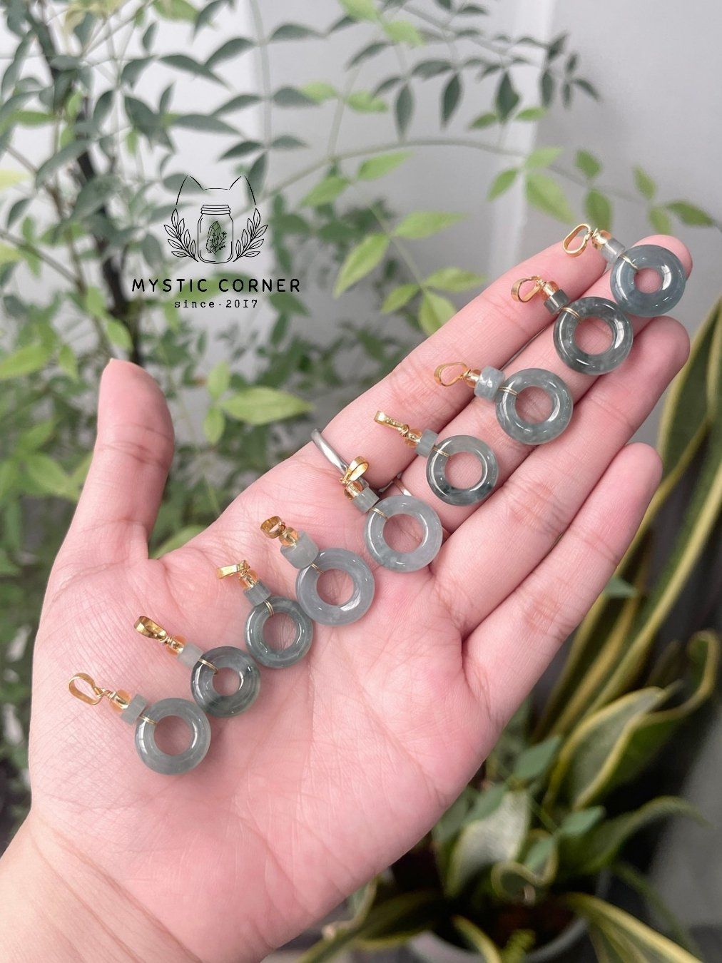  Mặt dây chuyền Hippy Lam Ngọc Hoa Bay (Jade Type A) 