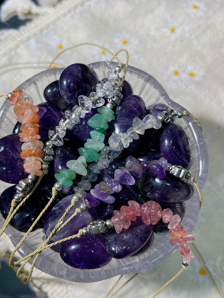  Dây chuyền đá vụn charm hoa 