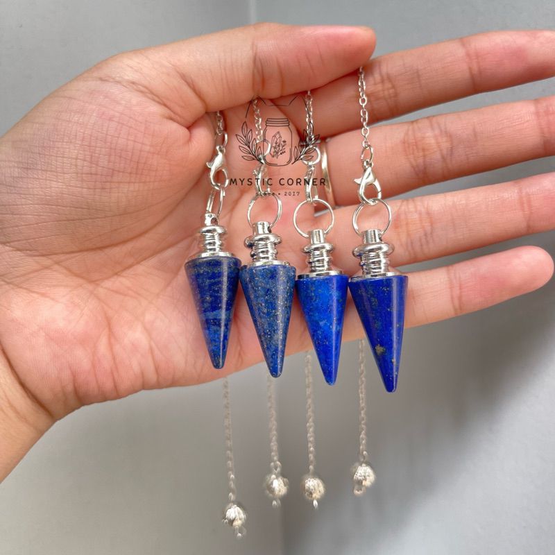 Con lắc cảm xạ đá Lapis Lazuli, crystal pendulum, cảm xạ học, reiki 
