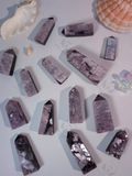  Trụ đá Lepidolite Tím Cộng Sinh Mica tự nhiên, thanh tẩy bài Tarot, trực giác, thiền định, reiki 
