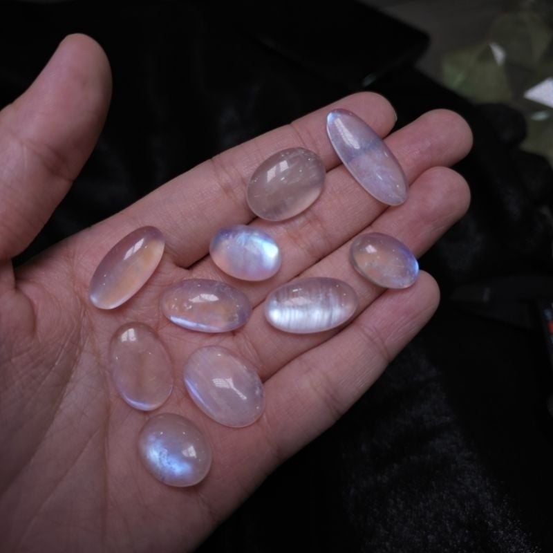  [High Quality] Mặt đá Moonstone (đá mặt trăng) chất lượng cao, ánh lửa mạnh 