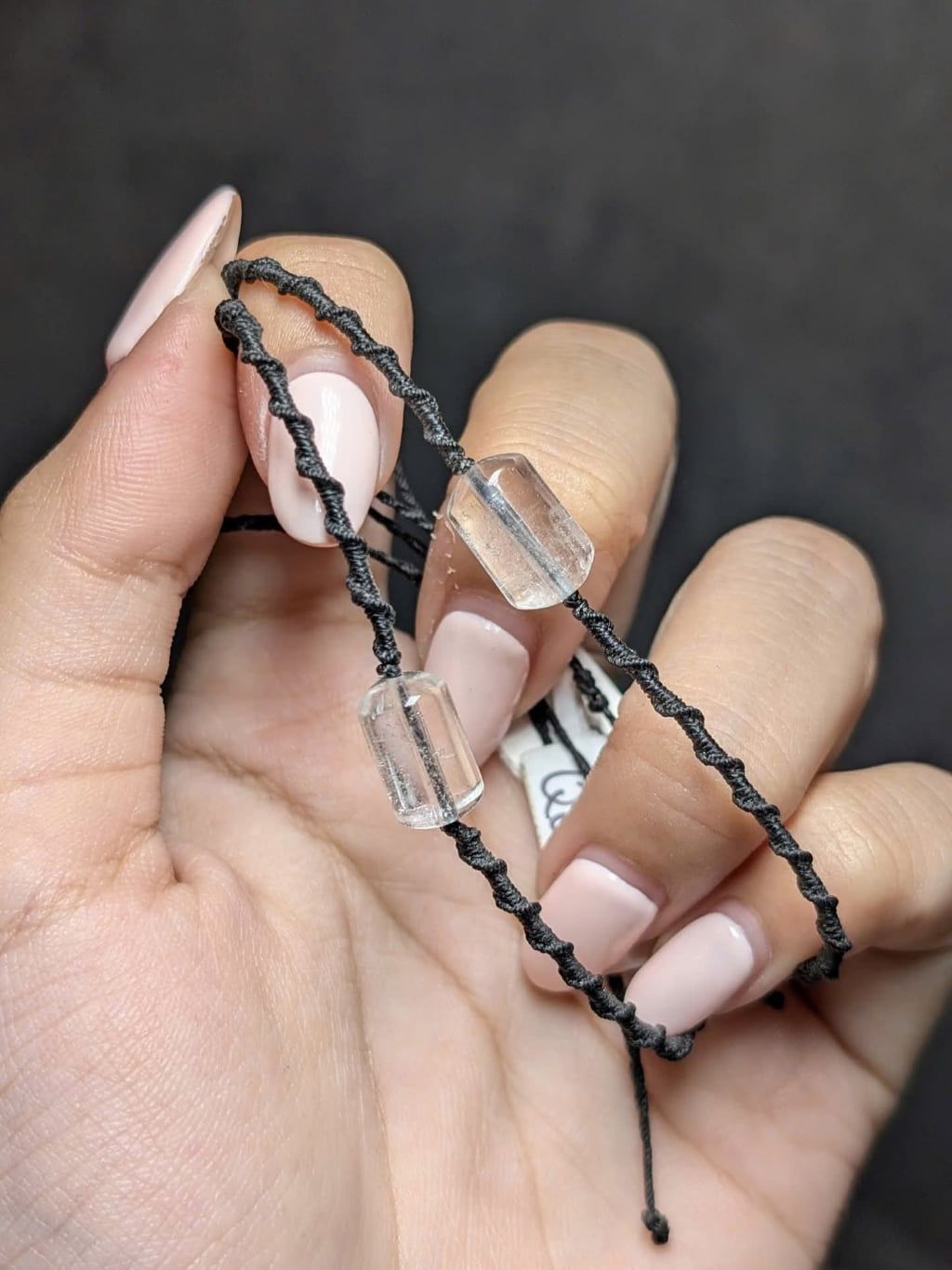  Vòng Macrame Clear Quartz Lu Thống Thạch Anh Trắng 