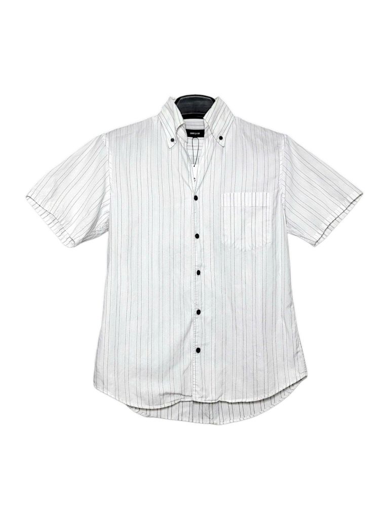  |SIZE M| COMME CA ISM STRIPED BUTTON DOWN SHORT  SHIRT AOM-6890 