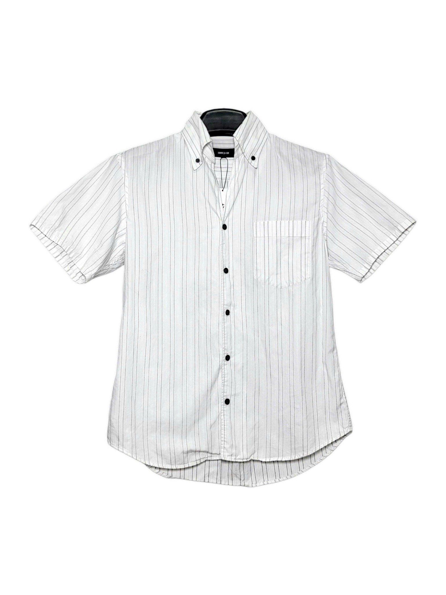 |SIZE M| COMME CA ISM STRIPED BUTTON DOWN SHORT  SHIRT AOM-6890 