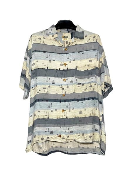  |SIZE XL| KONGA SPIRIT STRIPED BUTTON UP SHIRT AOXL-7118 