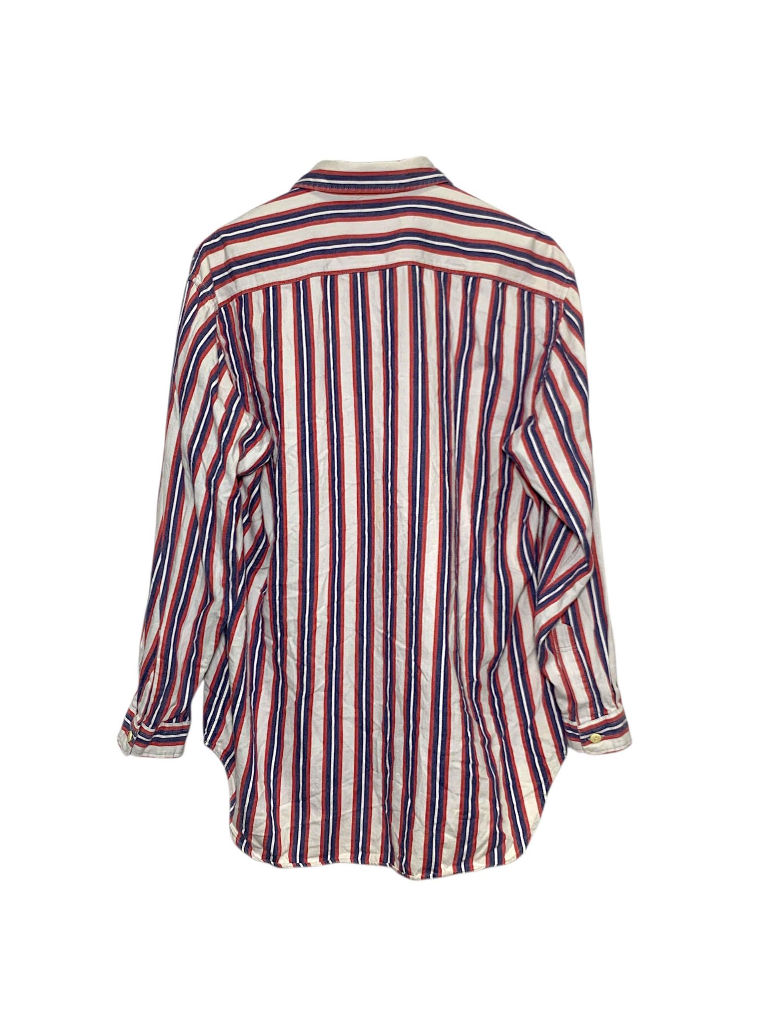  |SIZE L| SLUMMING CASUALS DOUBLE POCKET STRIPED BUTTON UP SHIRT AOL-7404 