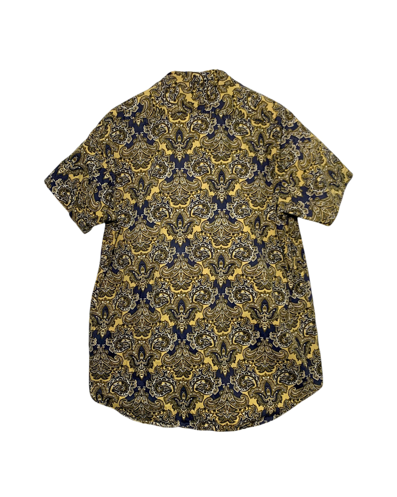  |SIZE XL| DENIM CHIC ORNATE SCROLL PRINT SHORT SLEEVE SHIRT AOXL-7239 