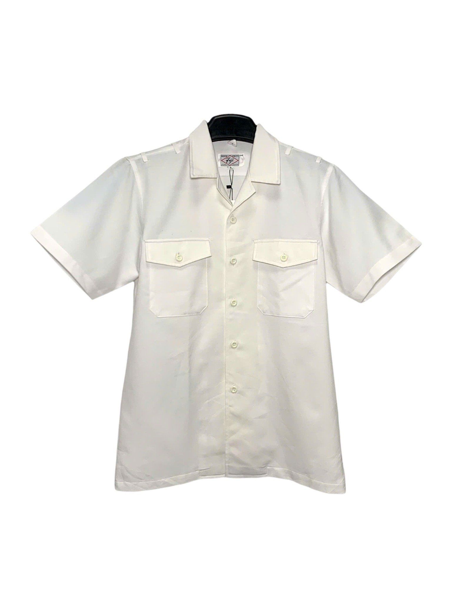  |SIZE M| FUJI KURE PREMIUM WHITE DUAL-POCKET SHORT SLEEVE SHIRT AOM-7133 