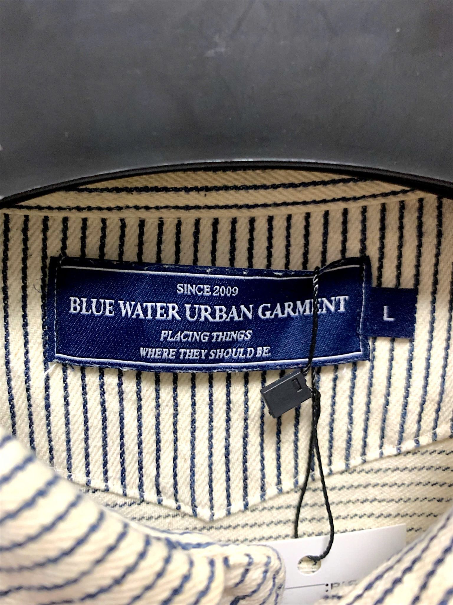  |SIZE L| BLUE WATER URBAN GARMENT HICKORY DENIM CHORE JACKET AOL-7345 