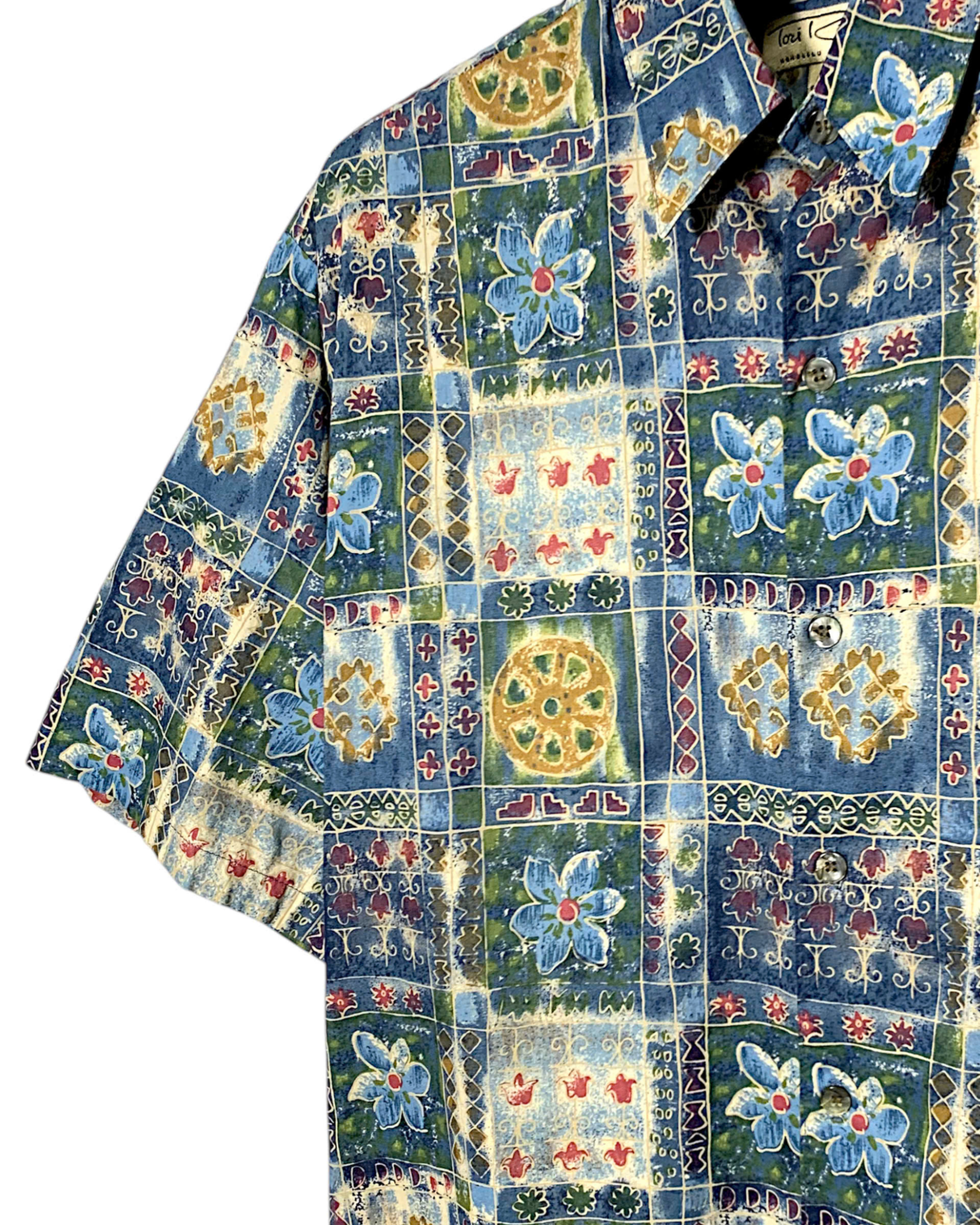  |SIZE XL| TORI RICHARD FLORAL GRID BUTTON UP HAWAIIAN SHIRT AOXL-7230 