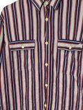  |SIZE L| SLUMMING CASUALS DOUBLE POCKET STRIPED BUTTON UP SHIRT AOL-7404 