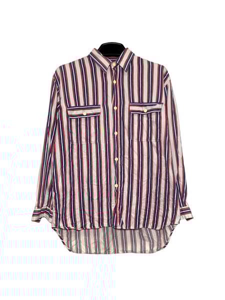  |SIZE L| SLUMMING CASUALS DOUBLE POCKET STRIPED BUTTON UP SHIRT AOL-7404 