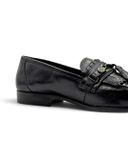  |SIZE 39| GIORGIO BRUTINI 824-6054 BLACK KILTIE APRON TASSEL LOAFER AY39-8596 