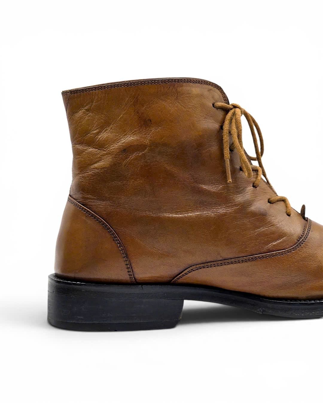 |SIZE 42| HUMAN SCALES 2114 BROWN BALMORAL LACE-UP BOOT Z42-8501 