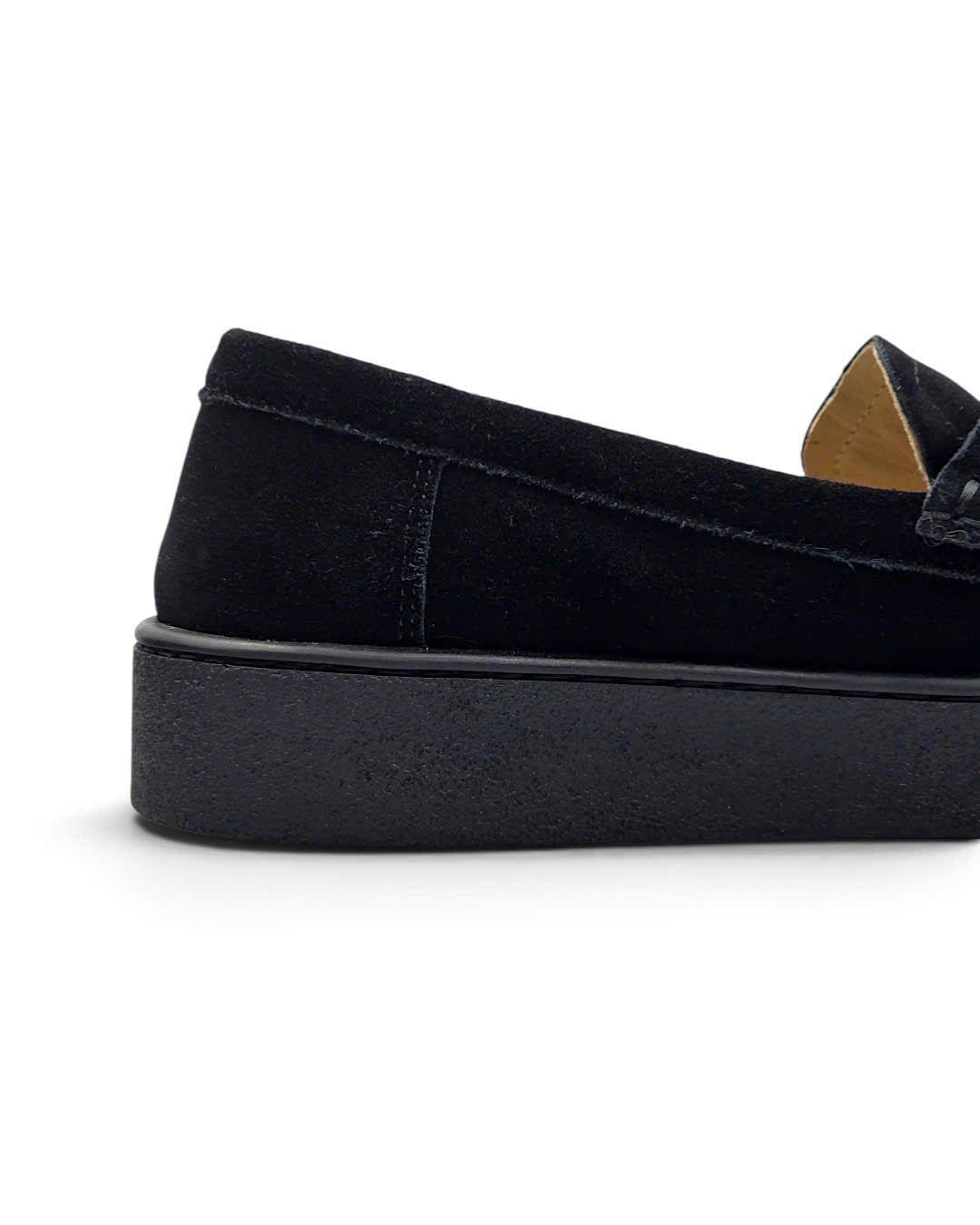  |SIZE 38.5| STEFANO ROSSI UOMO BELEN SR08211 BLACK SUEDE PENNY LOAFER Z38.5-8529 