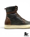 |SIZE 43| WOO YOUNGMI TWO-TONE HIGH-TOP VEGTAN LEATHER SNEAKER Z43-8481 