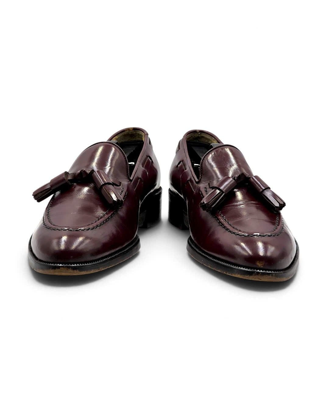  |SIZE 38.5| TEECLUB AMERICAYA 4715 BURGUNDY APRON TASSEL LOAFER AY38.5-8593 