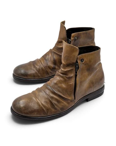  |SIZE 42| SHOTO  50552 VEGTAN DOUBLE SIDE-ZIP ANKLE BOOT Z42-8611 