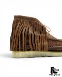  |SIZE 38.5| G.O.A BROWN FRINGE MOCCASIN 3-EYE BOOT Z38.5-8482 