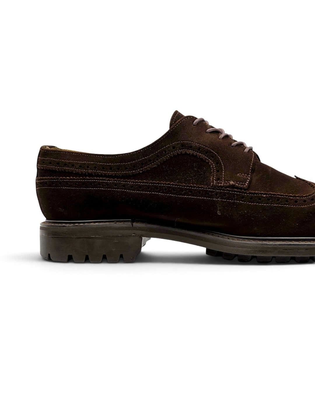  |SIZE 43| VINTAGE DARK BROWN LONGWING BROGUE BLUCHER SHOES AY43-8583 