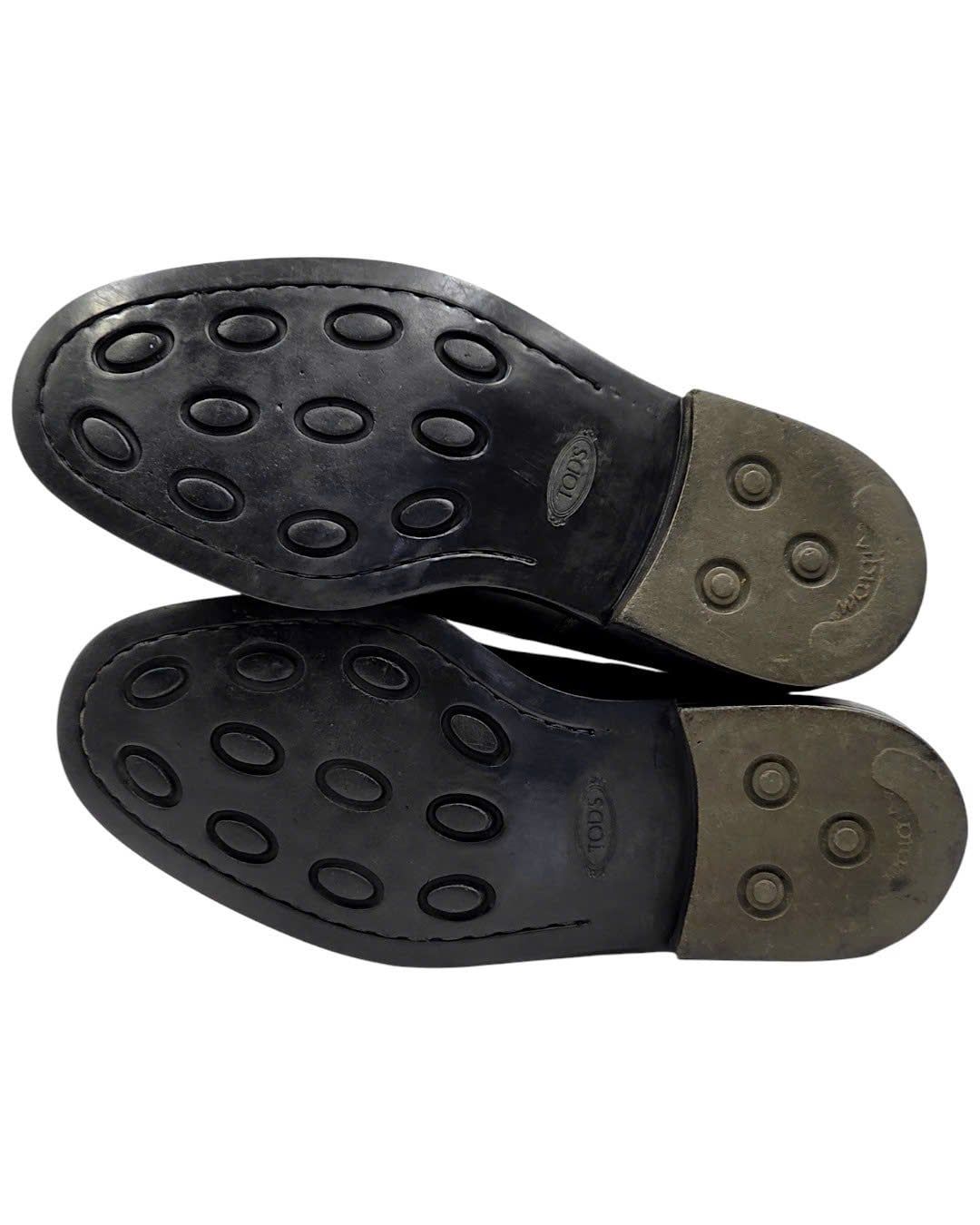  |SIZE 38.5| TOD'S DARK BROWN PLAIN-TOE DERBY SHOES AY38.5-8572 