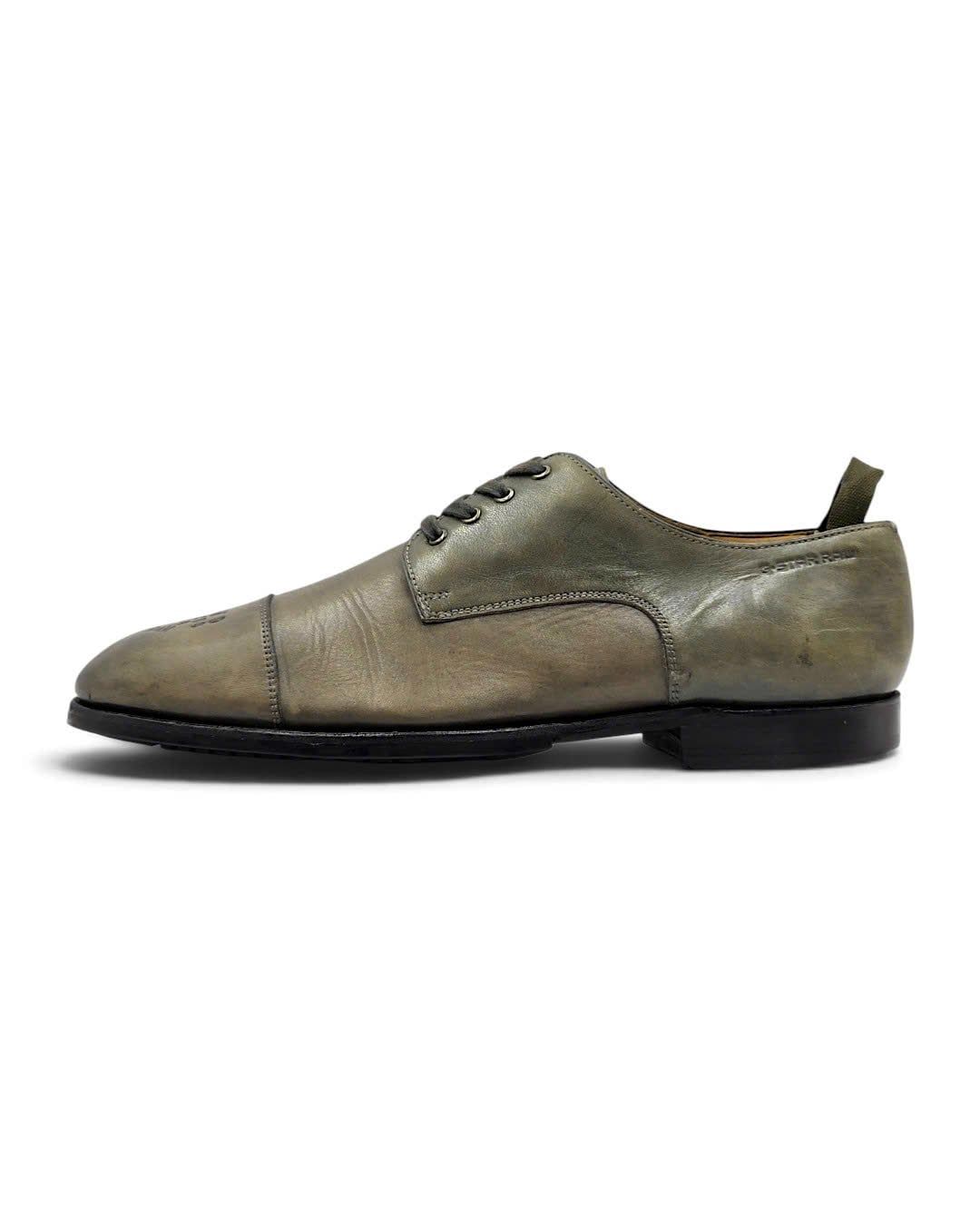  |SIZE 41| G-STAR RAW GS12300/066 DISTRESSED OLIVE TYPOGRAPHY CAP-TOE DERBY SHOES Z41-8573 