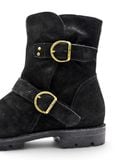  |SIZE 41| FIORENTINI + BAKER BLACK SUEDE BIKER BOOT Z41-8373 