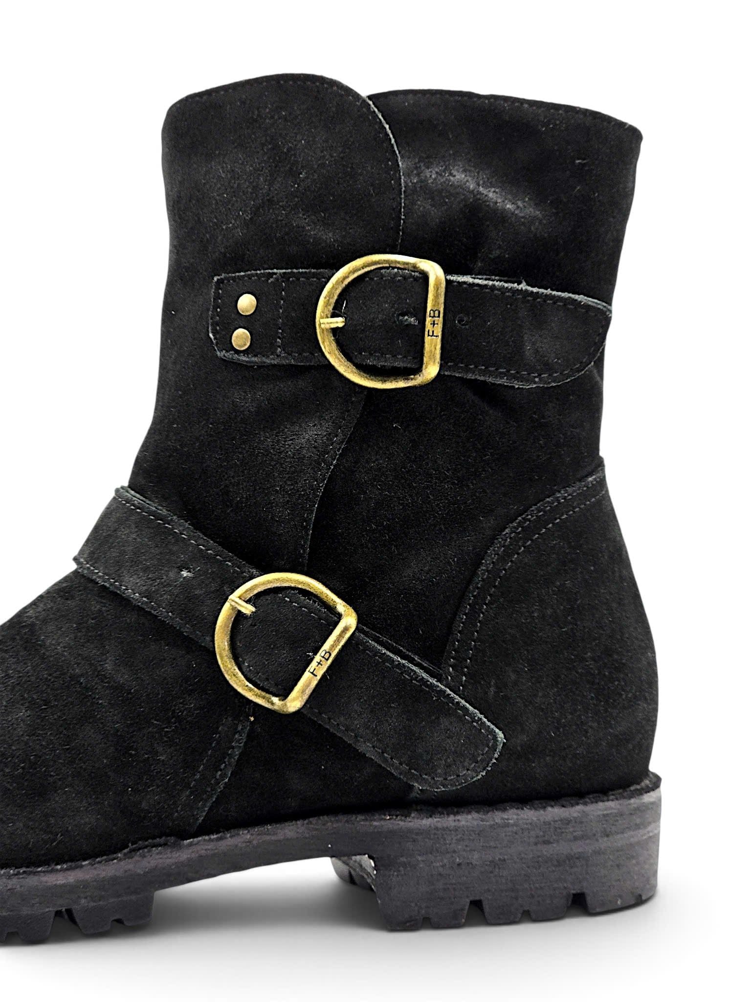  |SIZE 41| FIORENTINI + BAKER BLACK SUEDE BIKER BOOT Z41-8373 