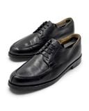  |SIZE 39| HANDMACHER BY KARL REICHL MODEL 28 BLACK APRON SLIT-TOE DERBY SHOES AY39-8571 