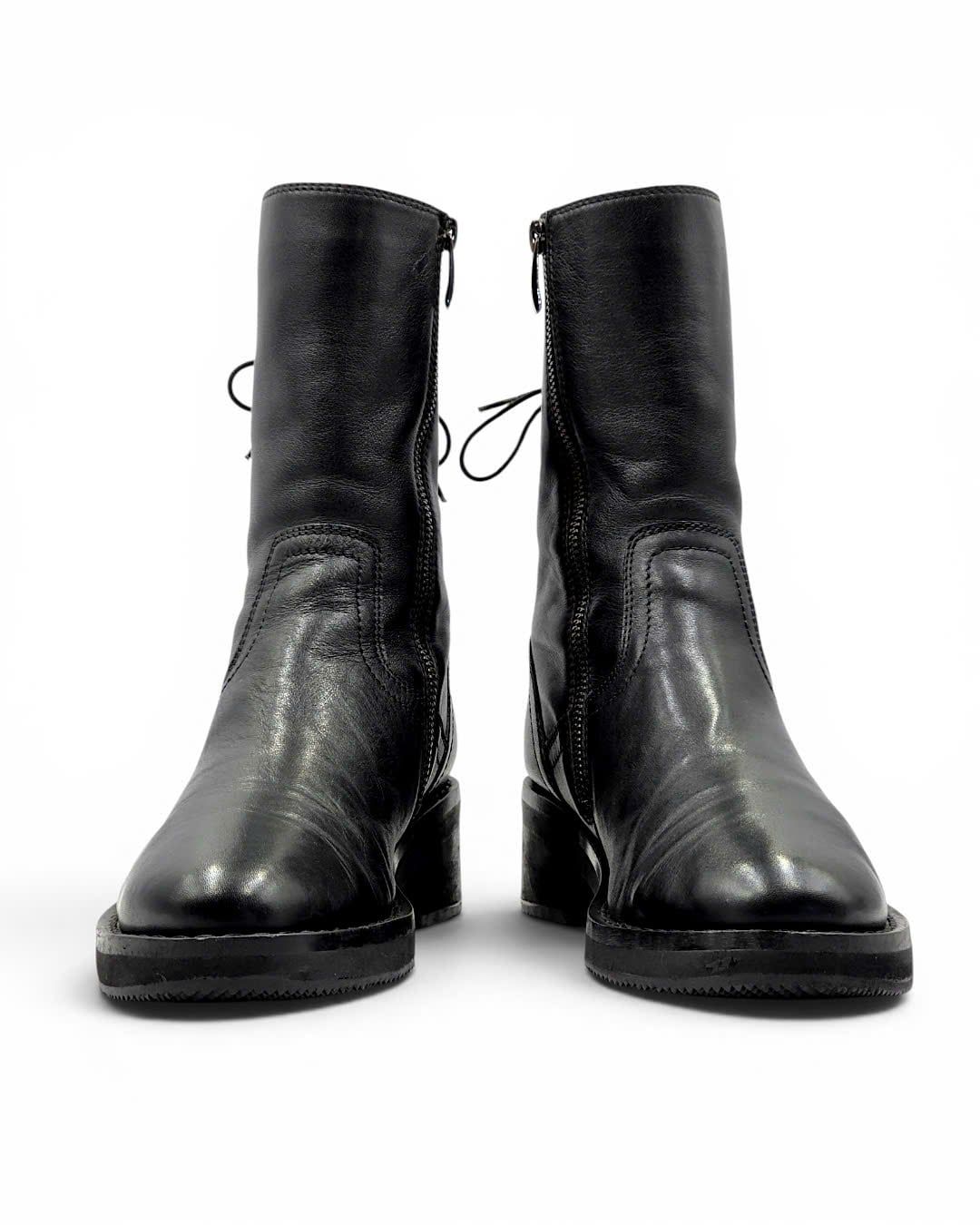  |SIZE 38.5| EKONICA CORSET LACED SIDE-ZIP ANKLE BOOT Z38.5-8486 
