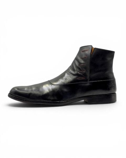  |SIZE 43| JOHN FLUEVOG TWIN TURBINE 1611 FIRST AVENUE BLACK CLASSY SPAT ZIPPER BOOT Z43-8491 