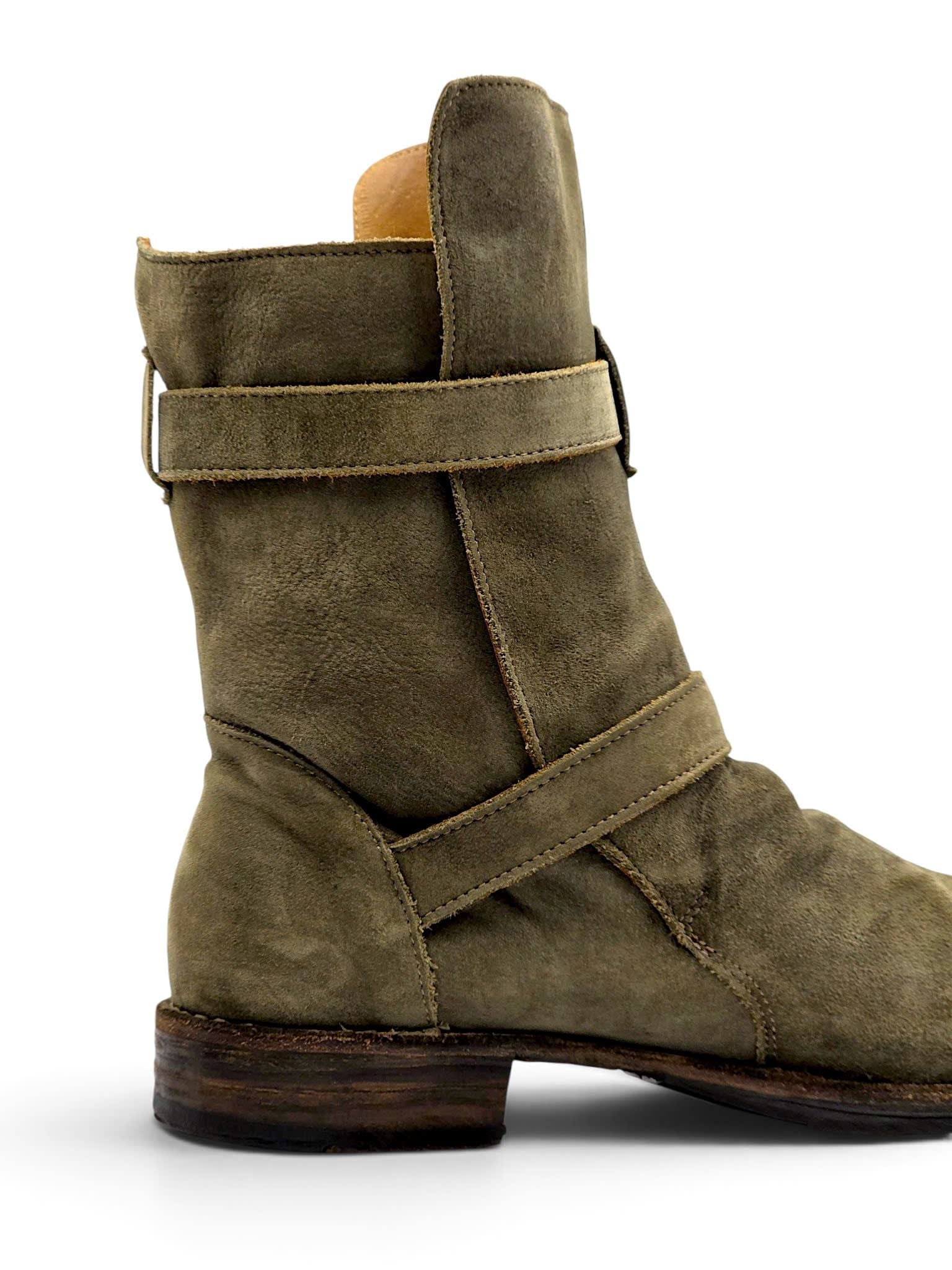  |SIZE 44.5| FIORENTINI + BAKER ETERNITY 713 TAUPE SUEDE TALL ANKLE BIKER BOOT Z44.5-8494 