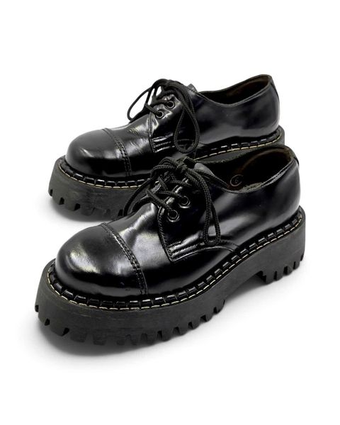  |SIZE 38.5| SHELLYS RANGERS A3031 3-EYE STEEL-TOE PLATFORM COMBAT SHOES Z38.5-8523 